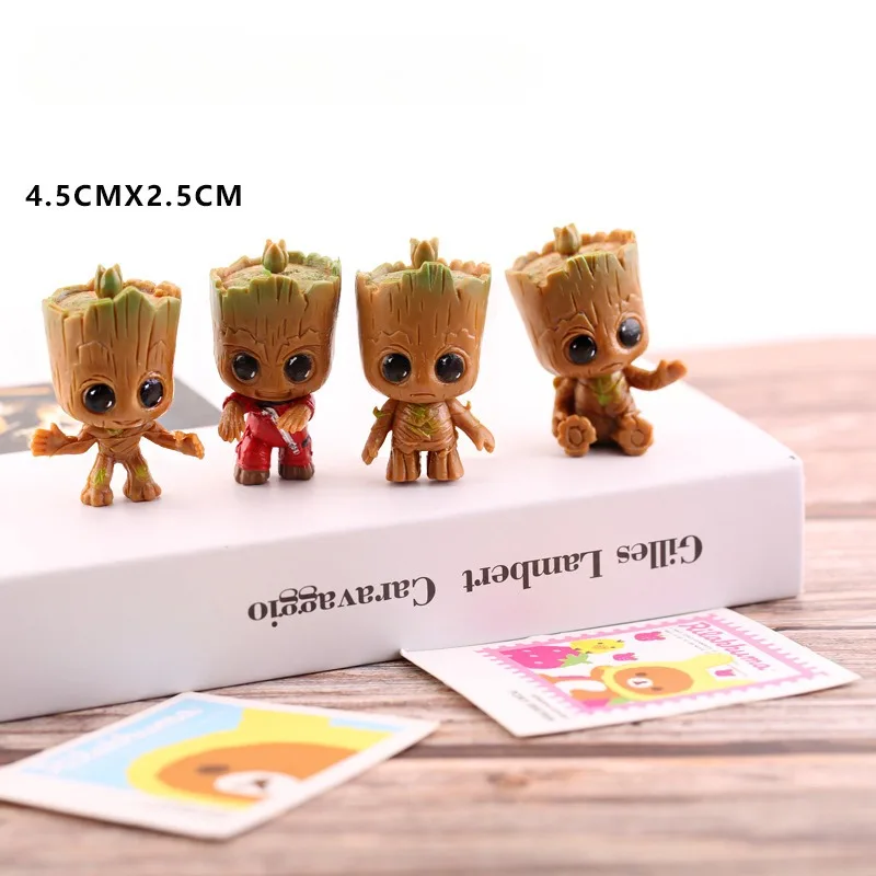 Marvel Guardians of the Galaxy Groot Dolls Anime Action Figures Cute Toy Q Figurals Car Decoration Model Children Birthday Gifts