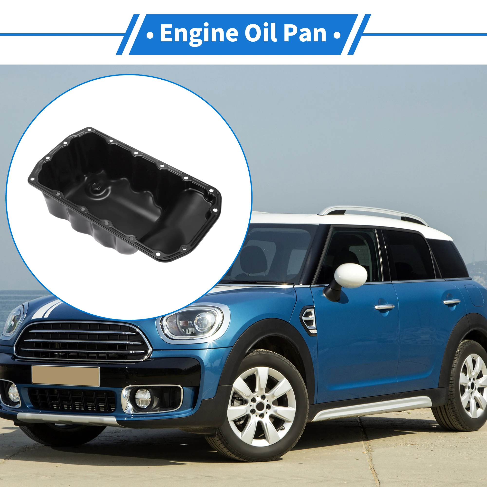 

UXCELL 1 шт. No 11137550483 Масляный поддон двигателя для Mini Cooper 2007-2015 гг., стальной черный