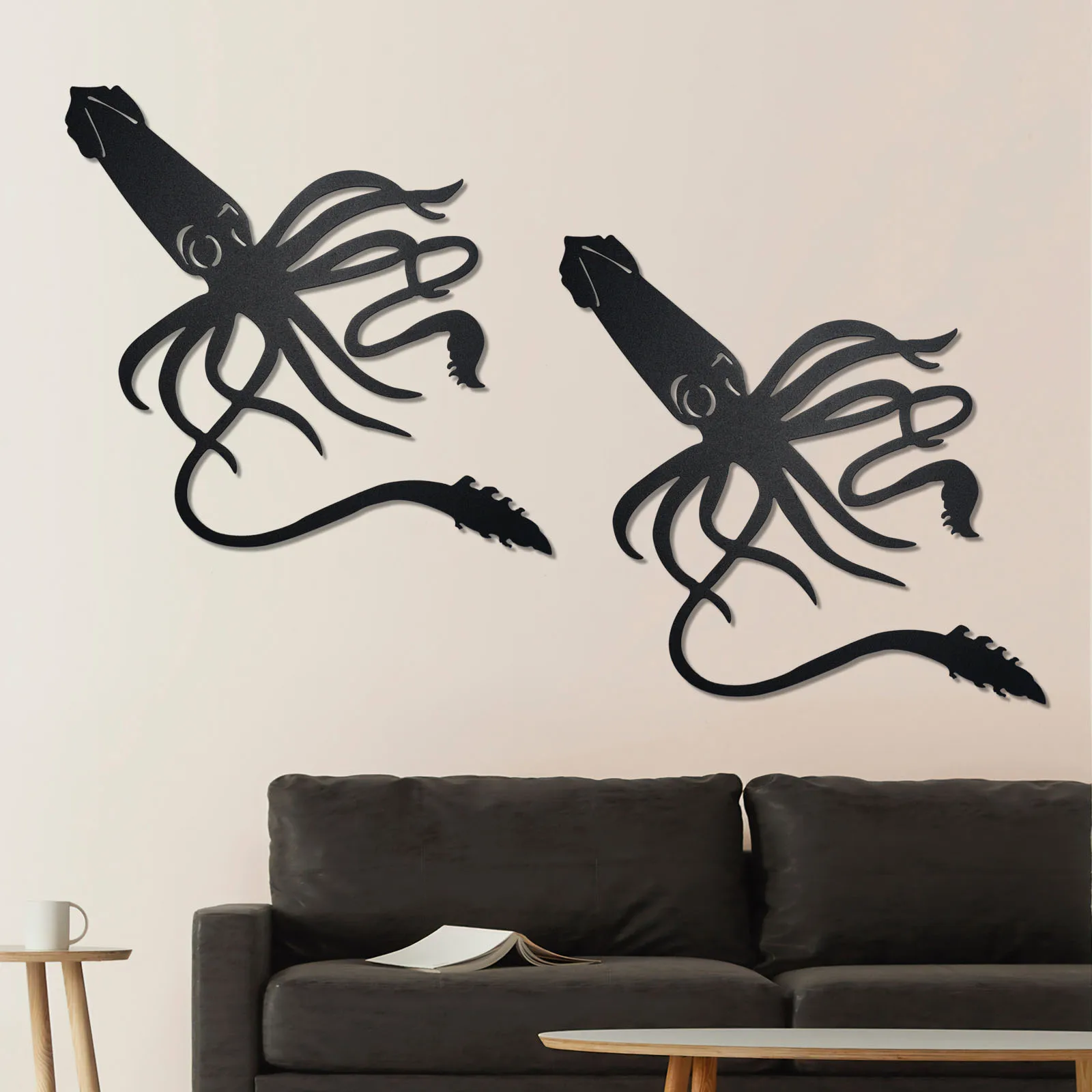 Sea Life Octopus Metal Outdoor Decor Art Suitable for Outdoor Fence Indoor Wall Decor Metal Squid Wall Decor