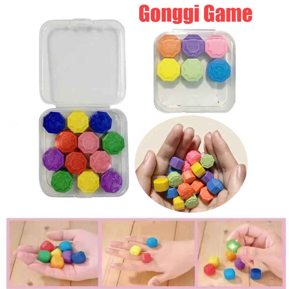 6/12PCS Gonggi Jack Stone Pebbles Set Gonggi Korean Game Traditional Play Game Fun Stress Relief Toy Board Game Party Games