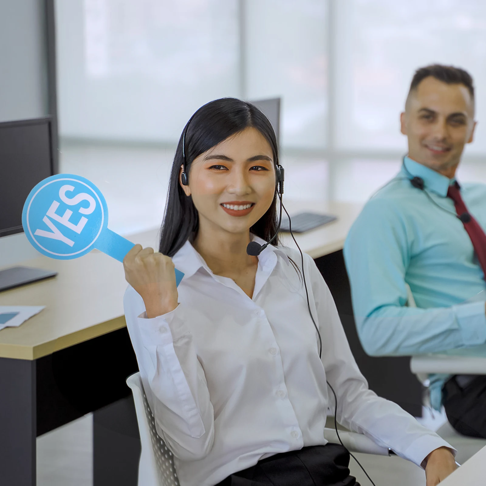 

4pcs Reusable Yes Paddle Handheld No Paddle Classroom Voting Board Teacher Supplies Game Judging Foam