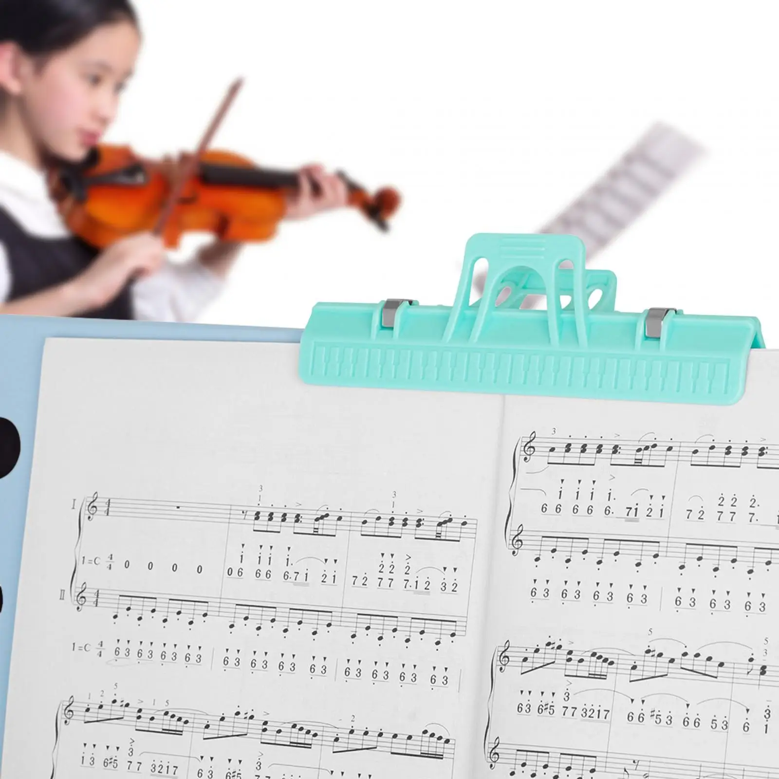 2X Музыкальный зажим для книг, портативное пианино, зажим для записей, журналов, музыкальные оценки, зеленый