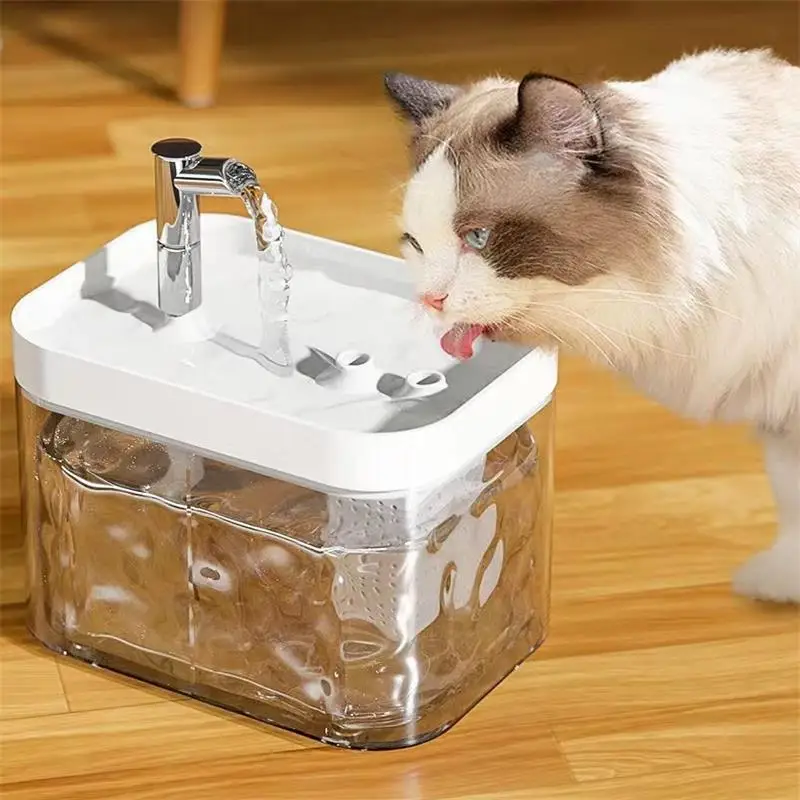 1500ML Automatic Pet Fountain - Fresh and Filtered Water Pet Drinking Dispenser Drinker for Cats Puppies - Ideal for Indoor Use