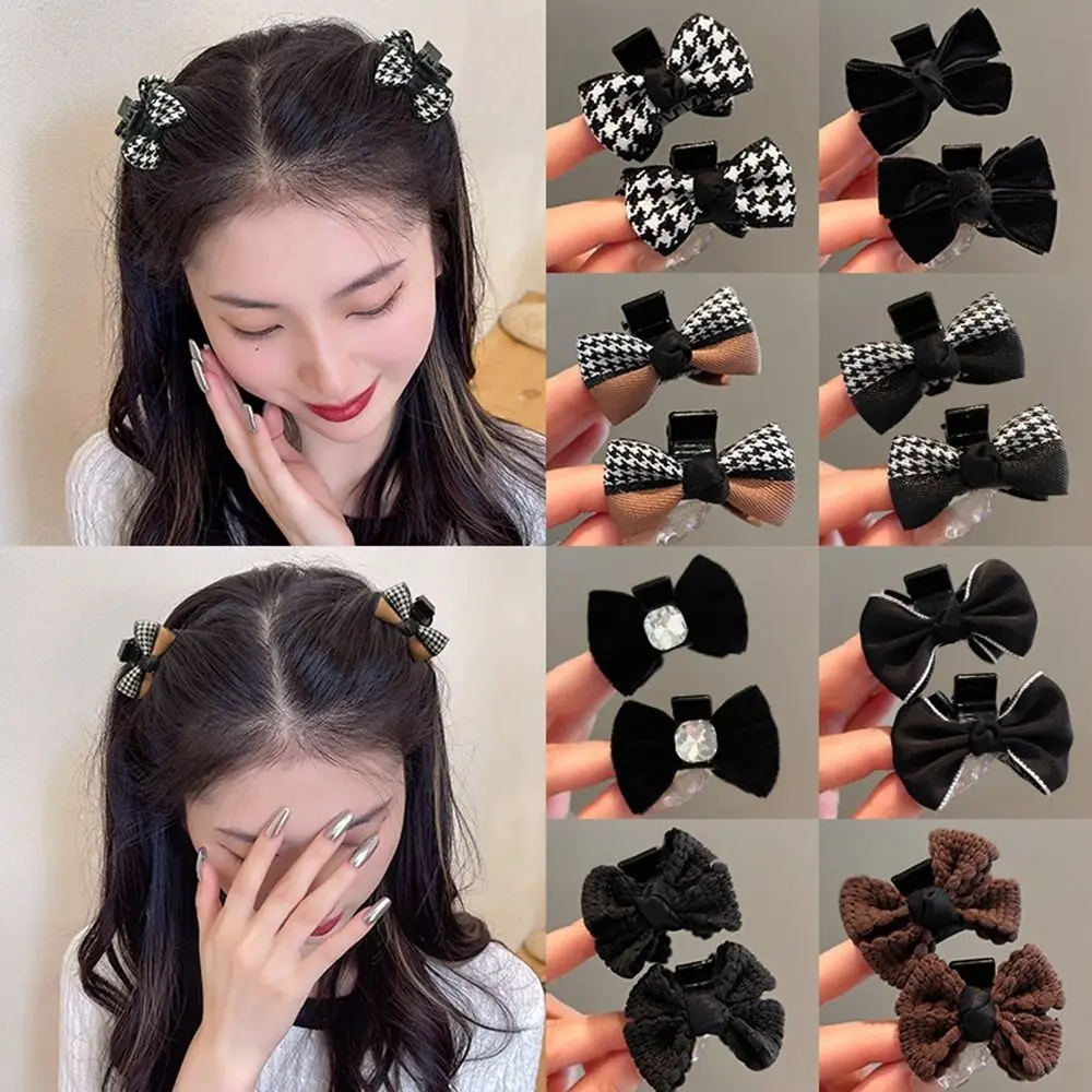 

Mini Hair Claw, Bowknot Hair Clip for Women, Hair Accessories Female Velvet Cloth Bow Hairpin Korean Style Small Grab Clip