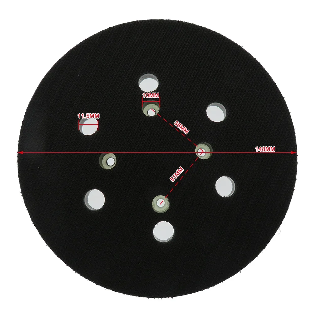 6 Inch Dia 6 Hole  Hook and Loop Sanding Pad  Replacement 150mm Backing Pad Sanding pad for Ridgid R2611 Random Orbit Sander