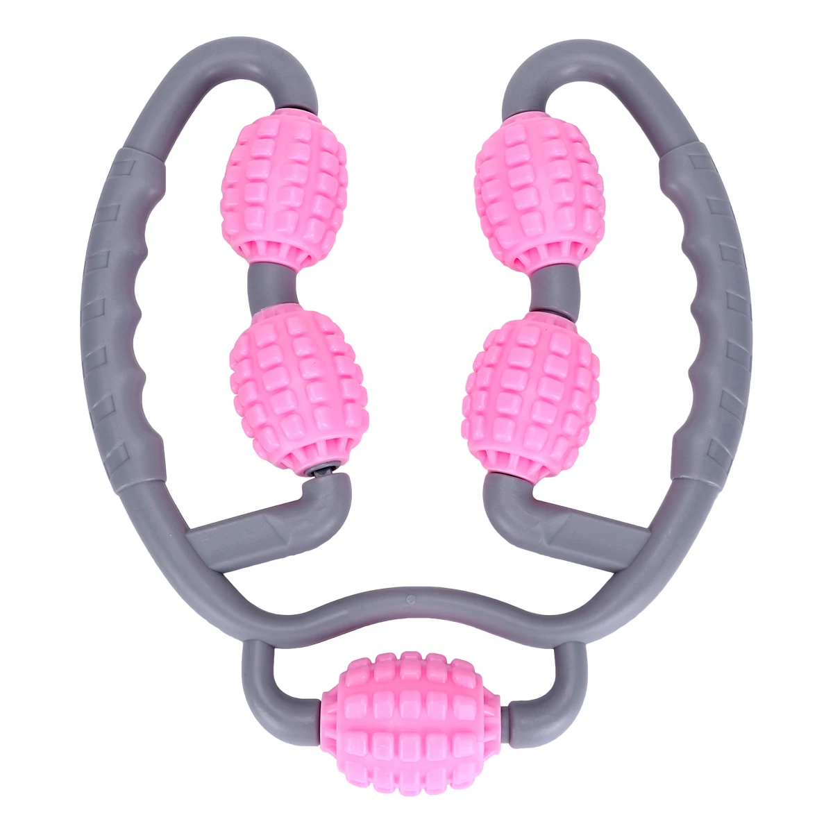 

Профессиональный ролик для релаксации мышц ног, розовый регулируемый 360-градусный массажер, нескользящая ручка, гладкие колеса, эргономичный дизайн