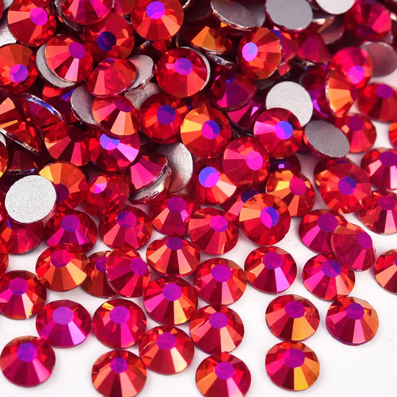 Mix SS6-30 1440Pcs Glitter Non Hotfix Rhinestones Magenta Light Nails Accessories стразы Nail Art Crystals for Nail Charms Dress