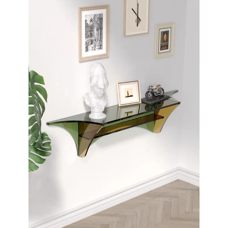 Light luxury porch desk porch cabinet acrylic entrance hall porch shelf corridor decoration hanging on the wall.