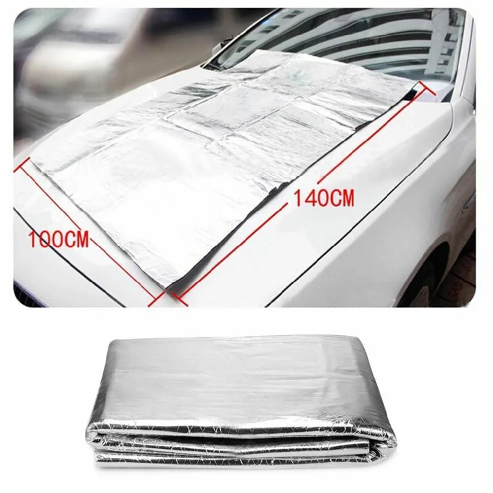 140x100cm Car Sound Deadener Mat Noise Bonnet Insulation Deadening Hood Engine Firewall Heat Foam Sticker Dropship