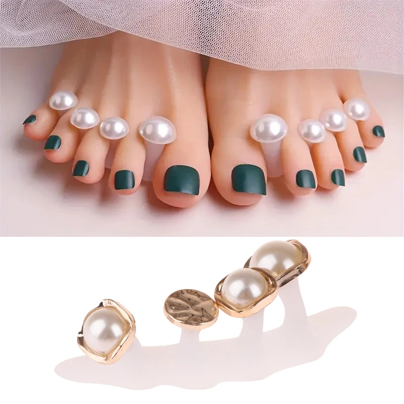 Soft Silicone Square Pearls Design Toe Separator For Pedicure Foot Finger Splitter Flexible Finger Toe Separation Tool