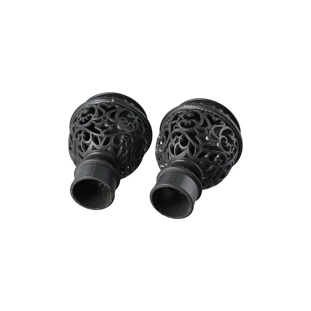 Retro Hollow Out Durable Decorative Curtain Rod Head Curtain Rod Cap Drapery Rail Ends Curtain Accessories