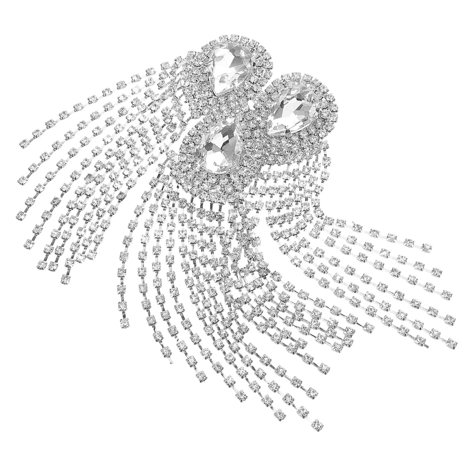 

Rhinestone European Style Suit Epaulette Elegant Tassel Shoulder Badge for Banquets Parties Weddings Fashionable Men Suit