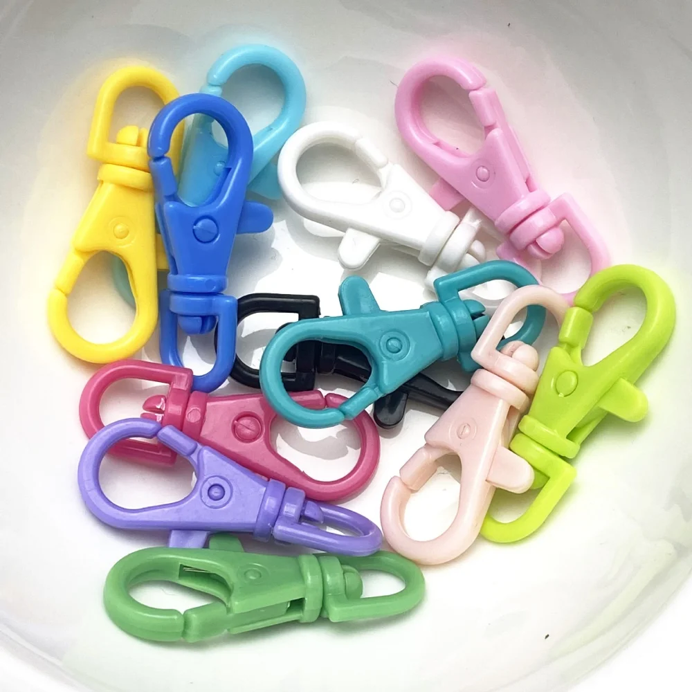 Multi-colors Mixed Plastic Snap Lobster Clasp Hooks for Jewelry Making
