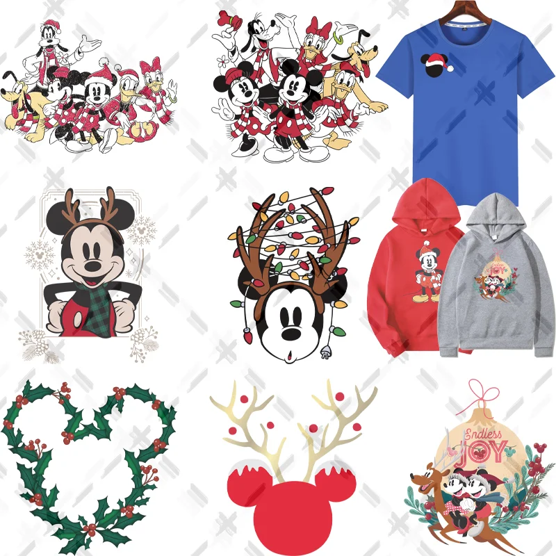 Kerst Disney Thermo zelfklevende patches kleding DIY Mickey Minnie Mouse Daisy Donald Duck Goofy Cartoon warmteoverdrachtstickers