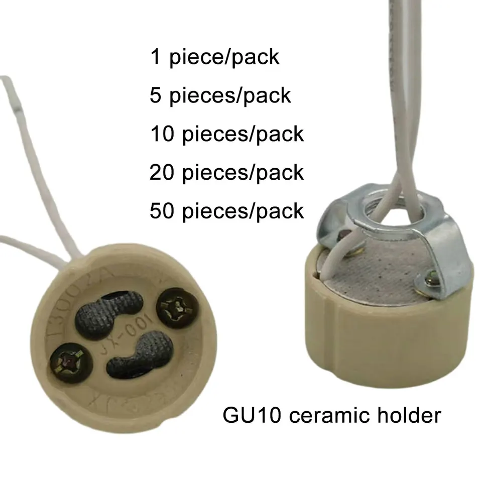 Cabilock GU10/GZ10 Ceramic Light Socket Holder With Bracket – 2-Pack, 4A, 210°C Heat Resistant, For Ceiling/Wall