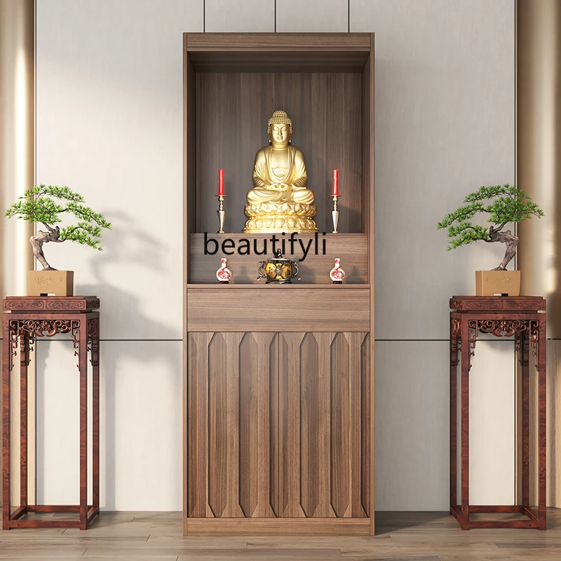 

Household Buddhist platform New Chinese solid wood God of Wealth offering table Shentai, offering platform