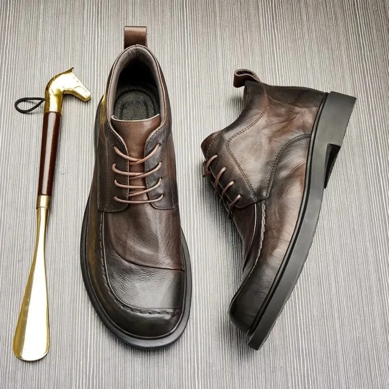 

Shoes for Men Quality Selection High Top Leather Shoe Formal Business Shoes Casual Oxford Shoe British Style Handmade Men Shoes