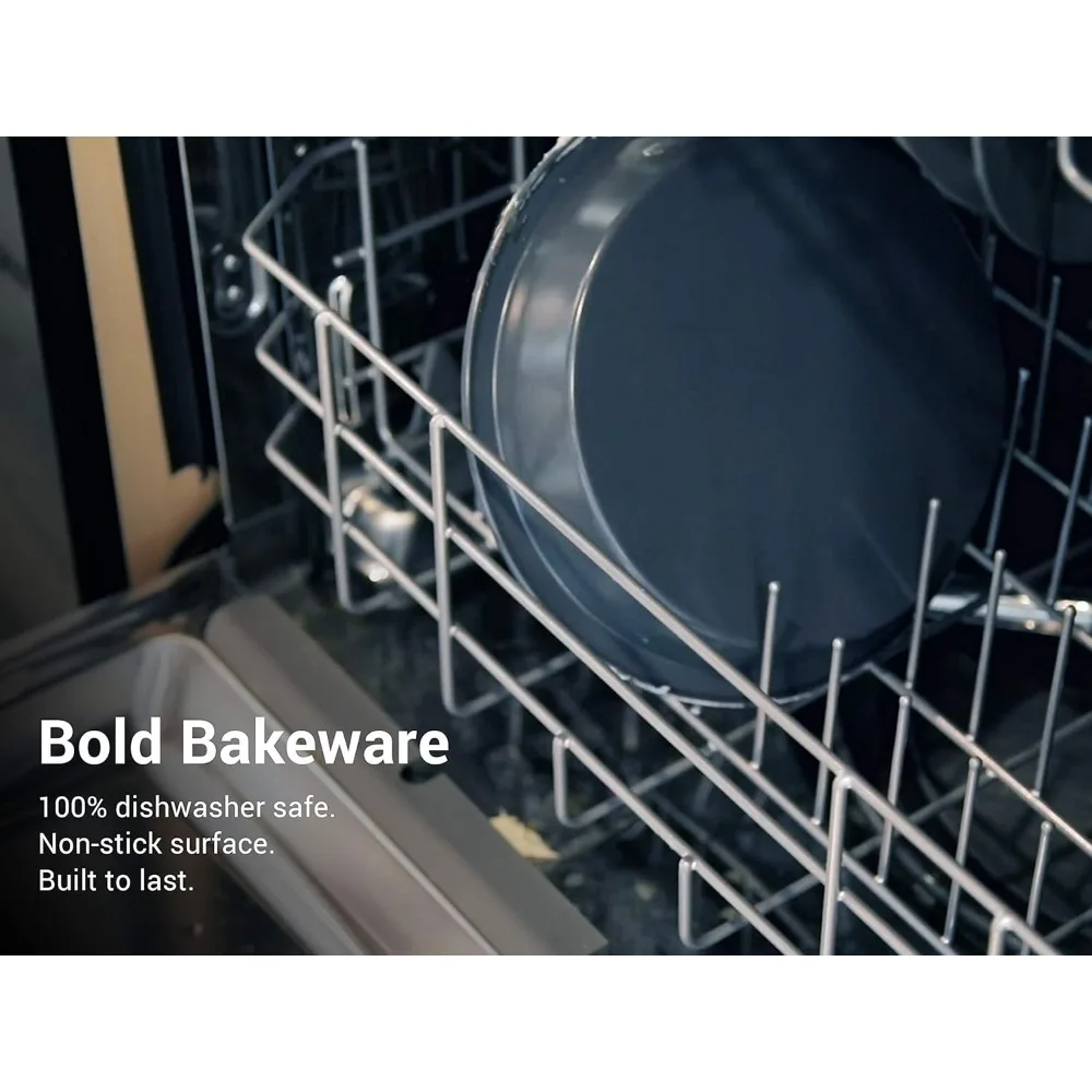 Elbee Home Set of 8 Durable Non-Stick Carbon Steel Baking Bricks for Easy Storage