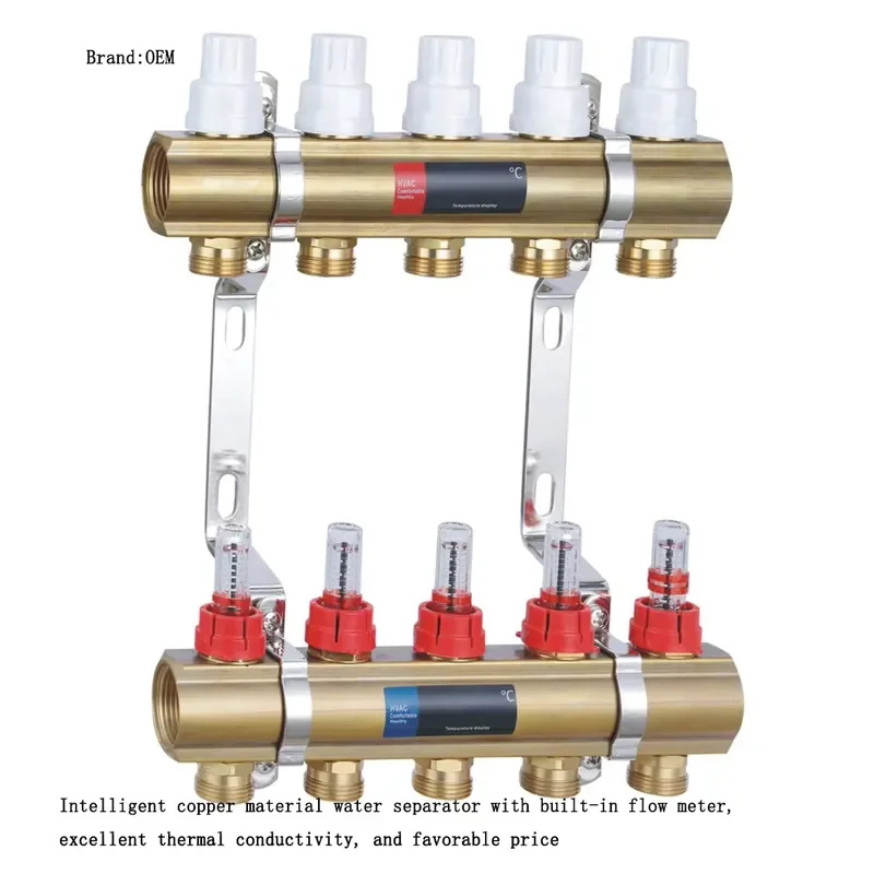Brass Water Distribution Manifold with PEX for Water Resistant Hydronic Underfloor Heating in Living Room HVAC Systems 5 Ways