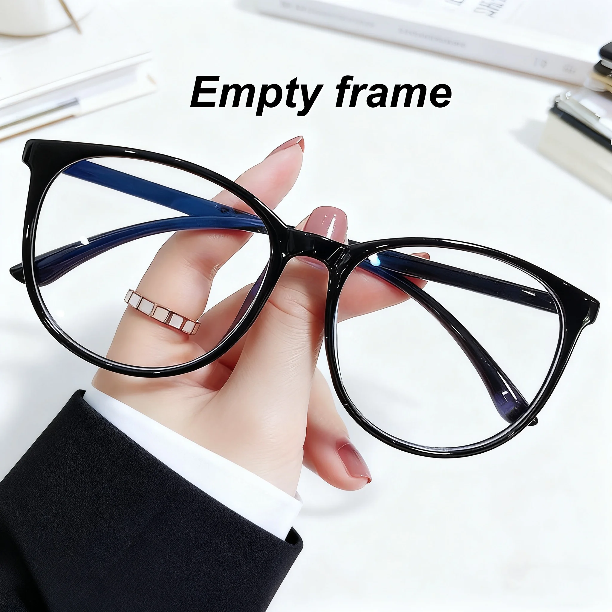 

New Fashionable Oversized Frame Women's Glasses Holder Ultra Light Neutral Simple and Atmospheric Glasses Holder Empty Frame