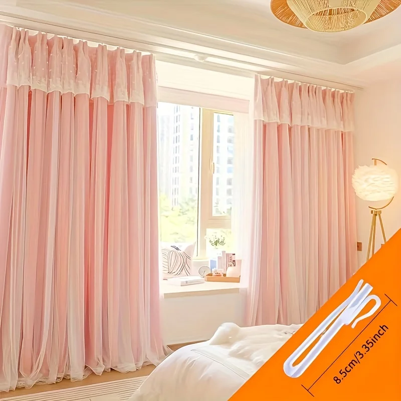 

2pcs French-inspired luxury double-layer fabric and sheer integrated curtains for living rooms and bedrooms