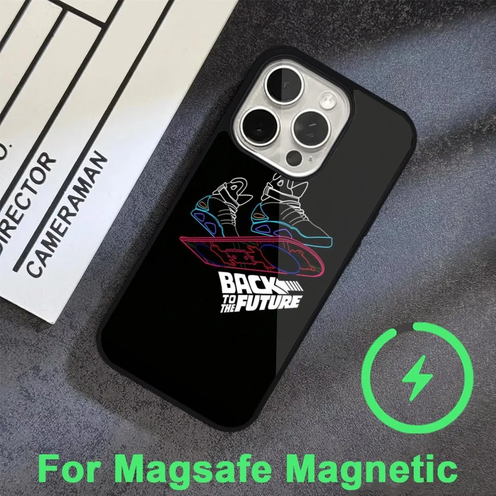 Movie Back To The Future Phone Case For iPhone 15 14 13 12 11 Pro Max Plus Magsafe Black Soft Cover