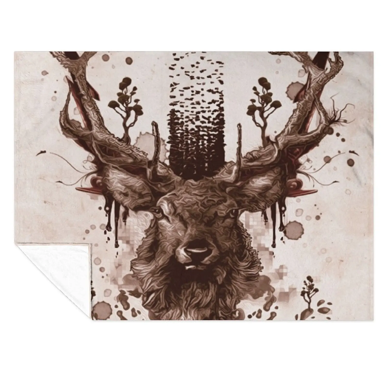 

Stag Throw Blanket Plaid on the sofa sofa bed Beautifuls Luxury Designer Blankets