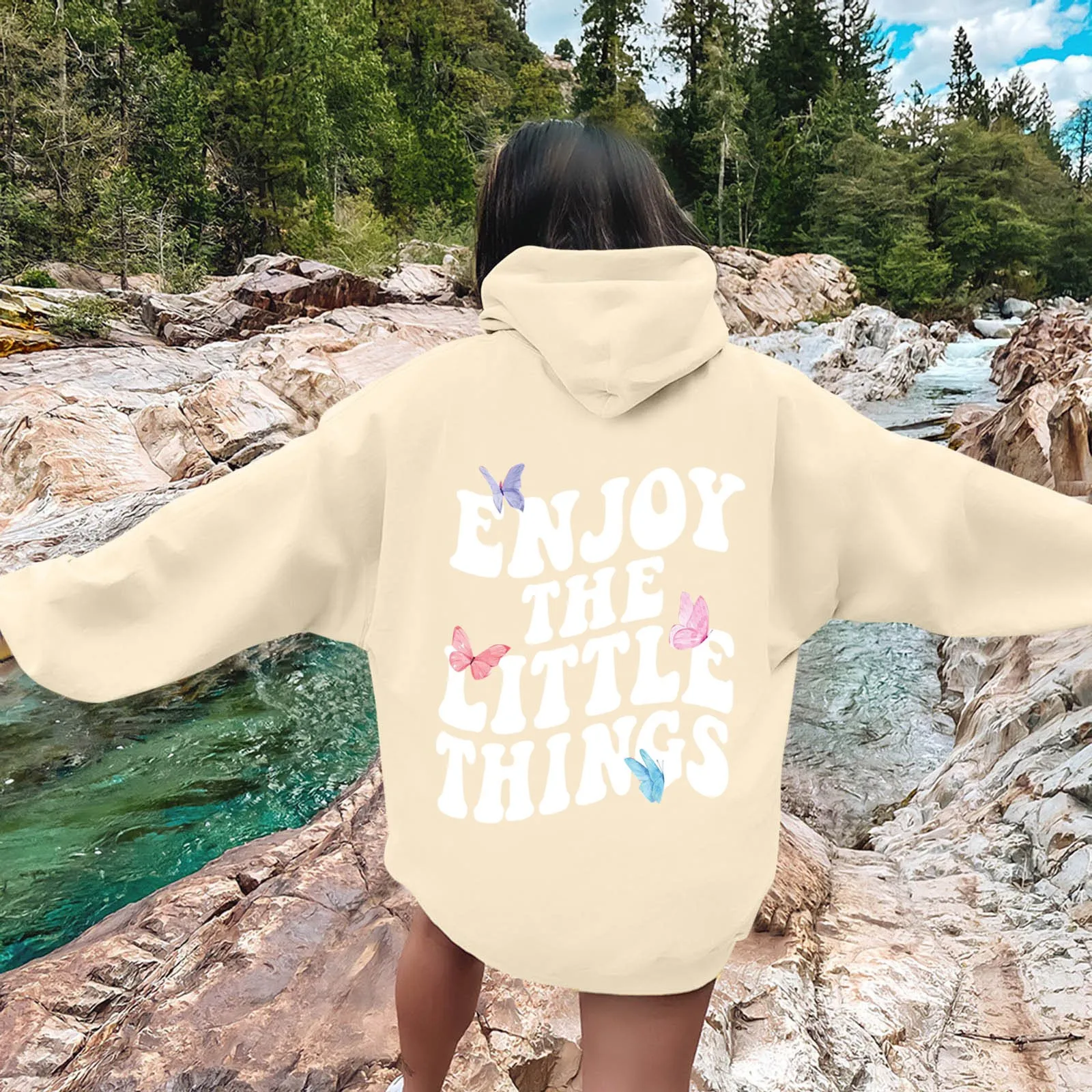 

Enjoy The Little Things Women's Hoodie Sweatshirt Drawstring Sweatshirt Hoodies