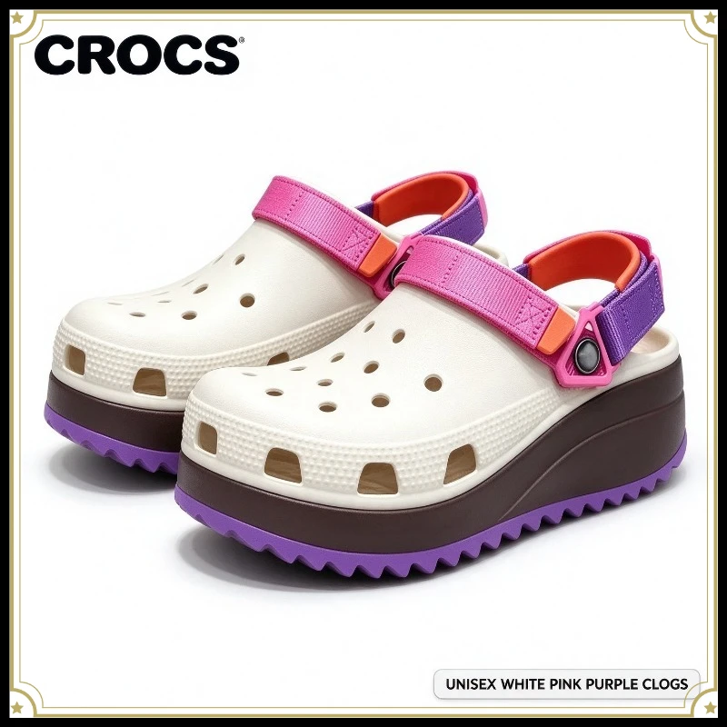 Crocs new cool hole shoes summer thick-soled heightening couple outdoor beach shoes soft-soled sandals non-slip and comfortable