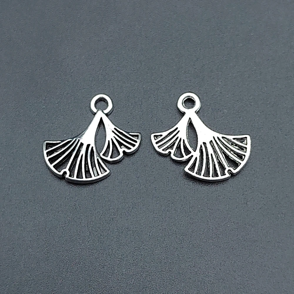 10Pcs Retro Feather Ginkgo Biloba Leaves Pendant Charm for Necklace Earring Bracelet Making DIY Jewelry Accessory Finding