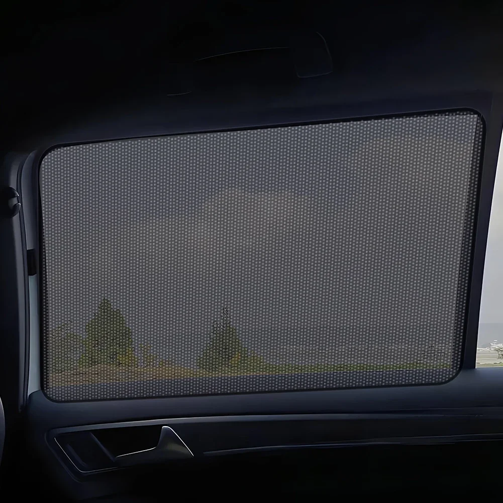 작은 구멍이 있는 마그네틱 자동차 측면 창문 선 쉐이드, 자동차 개성 차양, 10 자석 UV 차단, 전면 후면 창문 커튼