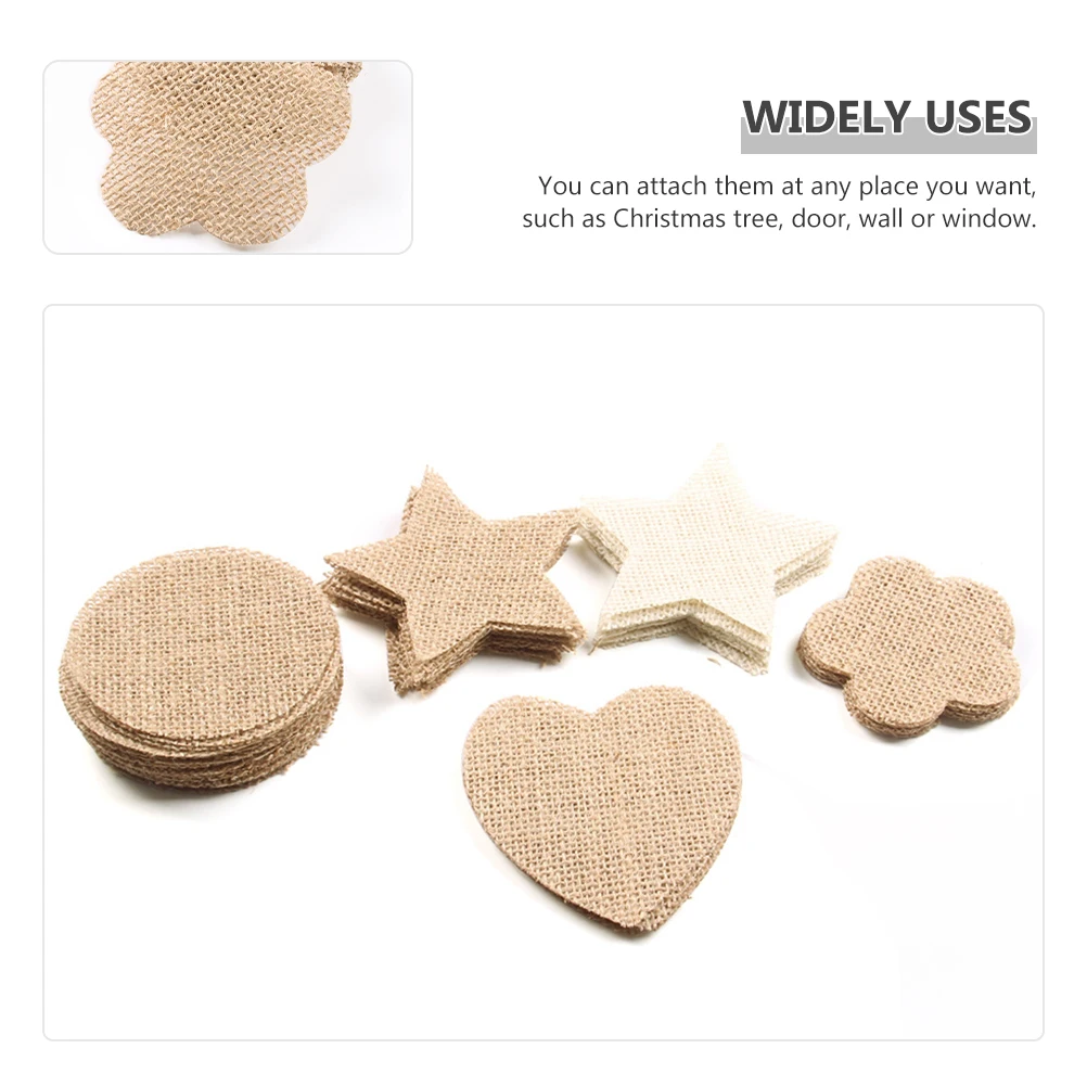 

20Pcs Vintage Style Burlap Cutouts Rustic Christmas Hanging Ornaments Xmas Tree Fabric Slices Crafts Decoration