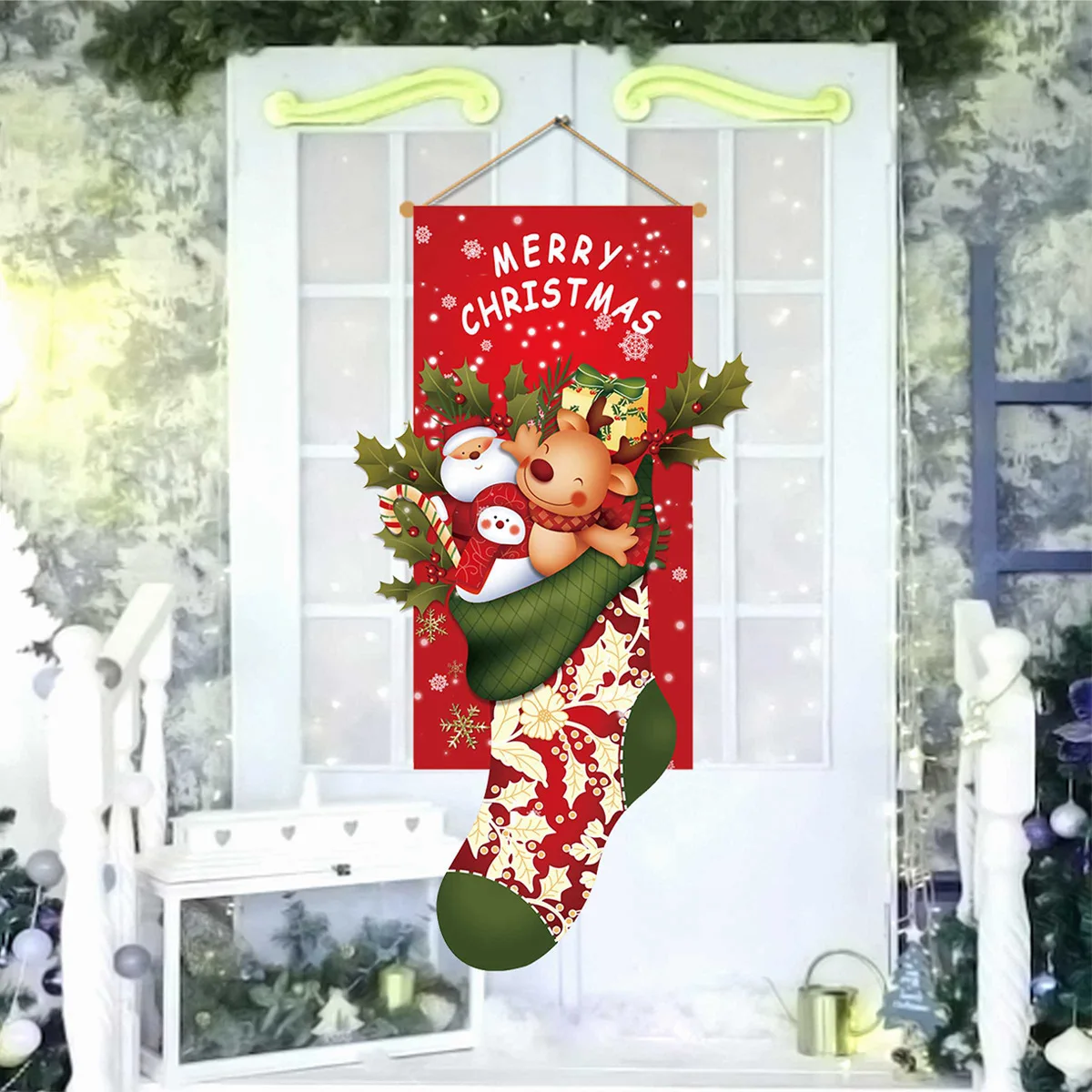 New Christmas Hanging Flags Banner Merry Christmas Decoration for Home Xmas Ornaments Navidad Natal New Year Party Gifts Decor