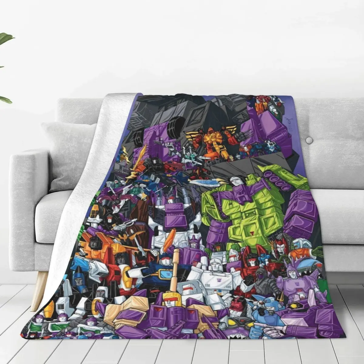 Anime Cartoon Transformers Cobertor de malha, Cobertor fino para quarto, Sofá, Tapete de cama, Carro robô, Filme Anime, Leve