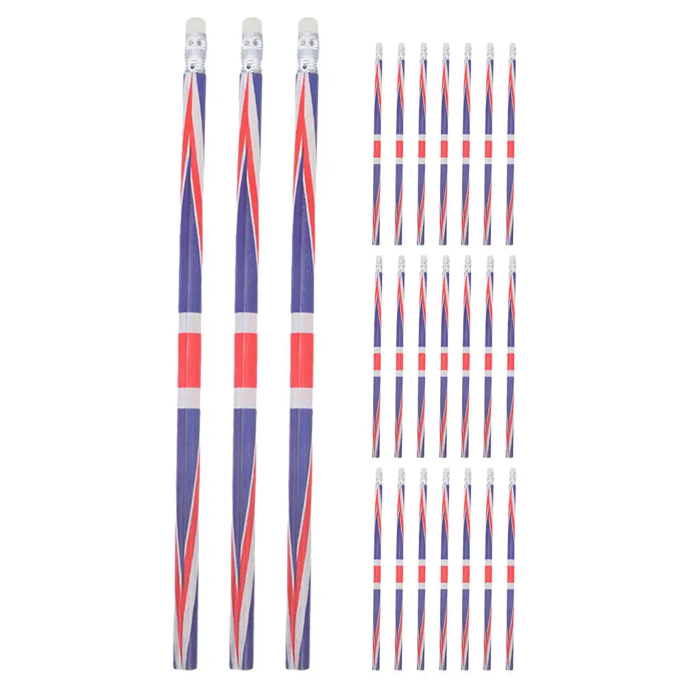 

Набор из 24 милых карандашей в деревянном футляре с рисунком флага Великобритании, яркие цветные карандаши для школы, фестивалей, вечеринок и подарков