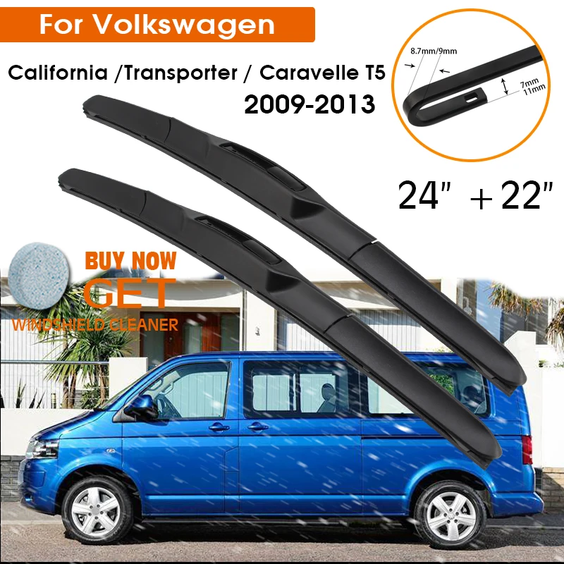 

Car Wiper Blade For Volkswagen California Transporter Caravelle T5 2010-2012 Windshield Window Wiper 24"+22" LHD RHD Accessories