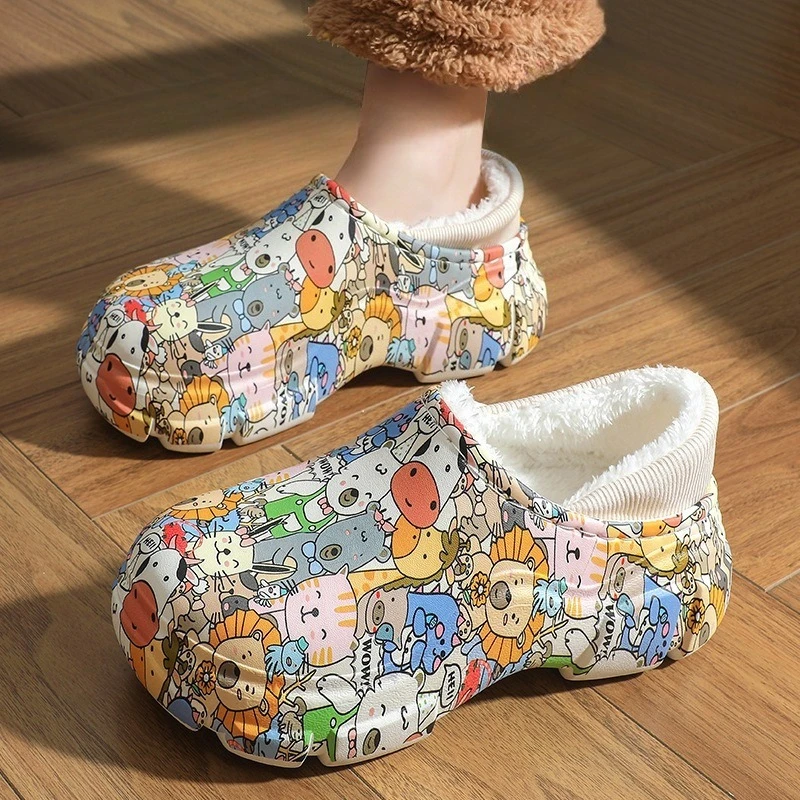 

Ladies' Thickened Winter Cotton Slippers Soft-soled, fully-covered heel Non-slip thick-soled cotton shoes
