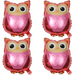 4pcs Cartoon Decorative Decorative Owl Balloons Aluminum Film Balloon Graduation Balloon Owl Balloon Birthday Party Background