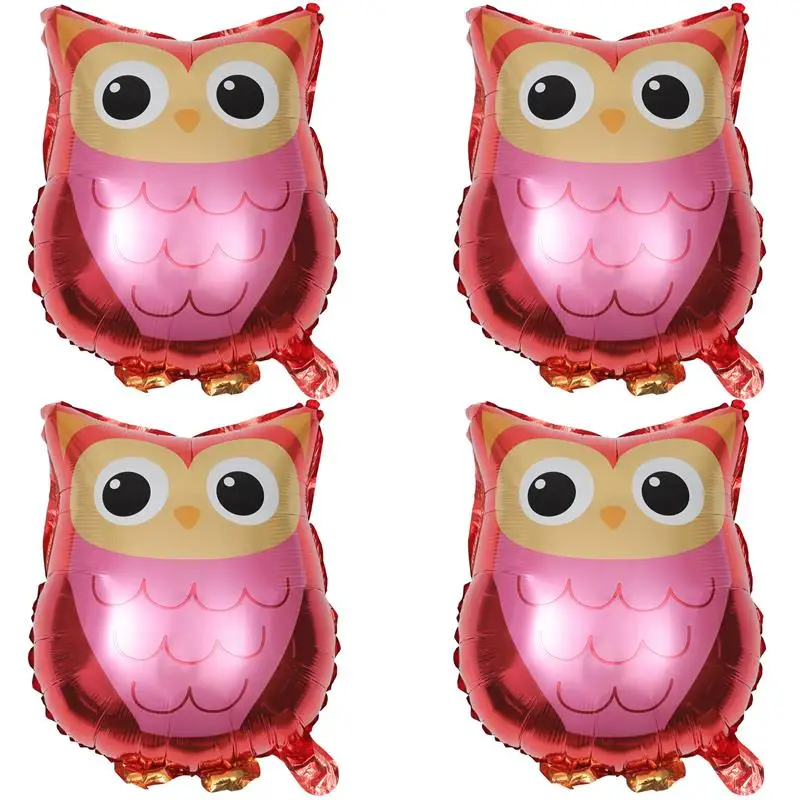 4pcs Cartoon Owl Balloons Aluminum Film Balloon For Birthday Party Graduation Decorations Congrats Ceremony Background Kids Gift