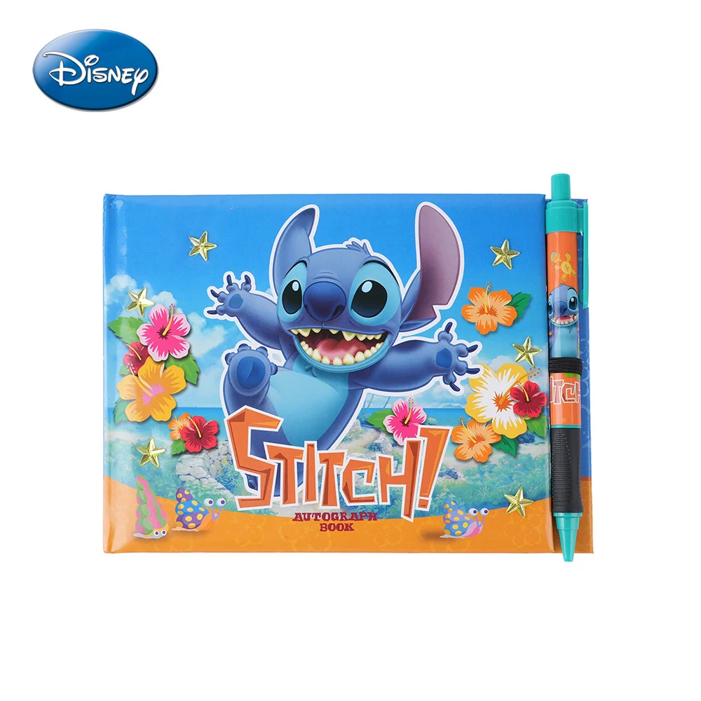 Disney Stitch Blumen-Notizbuch mit Sticker-Stift, Niedliches Blumen-Cartoon-Tagebuch, Schreibset, Geschenk für Fans zum Geburtstag