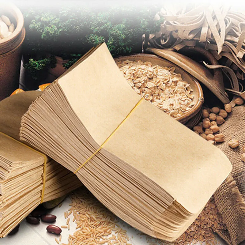 100pcs 6x10cm Multi-Purpose Kraft Paper Bags Tea Food Seed Coins Storage Mini Packages Envelopes Home Storage Bags Storage Tool