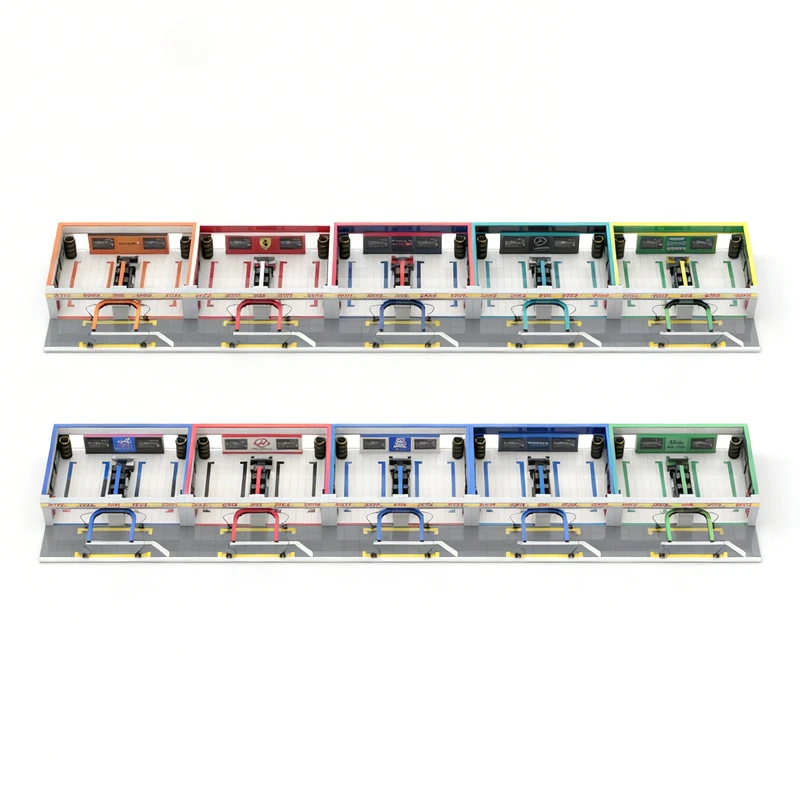 

9770 деталей MOC: Модель гоночной пистонной дорожки Формулы-1 и городских чемпионов, конструктор, подарок, креативный коллекционный декор для демонстрации