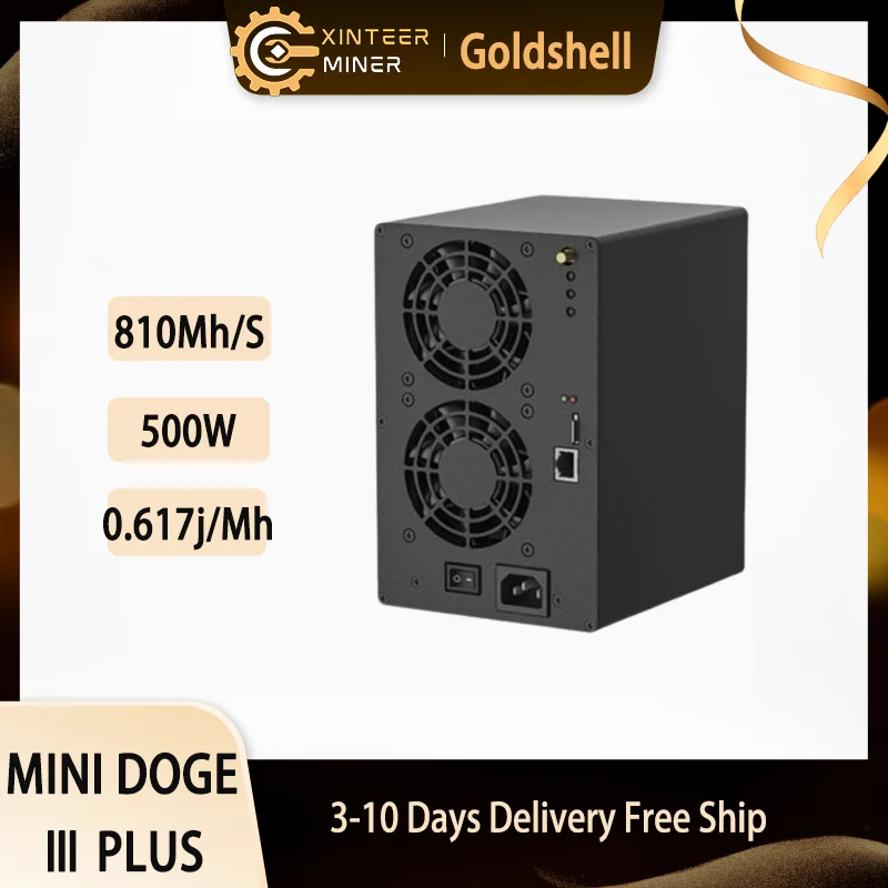 New Goldshell Mini-DOGE III Plus LTC&Doge Coin Miner 810MH/S 500W  Dogecoin Miner LTC Miner Mini doge 3  Plus,free shipping.