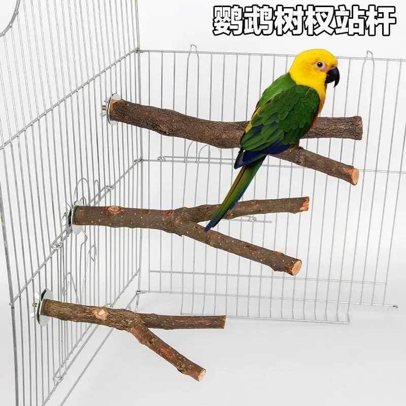 멀티탭러그1pcs 15/20/30cm Birds Accessories Bird Cage Sticks Wooden Stuff Stand Tree Branch Perches Asesorips Para Aves Vogel Stokjes