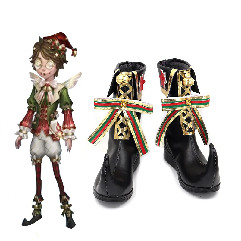 Game Identity V Postman Victor Grantz Cosplay Shoes PU Leather ShoesBoots Women Men Halloween Role Play Cos Prop