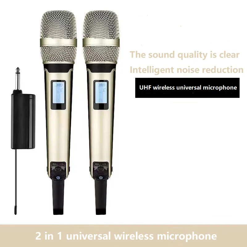 Professional Wireless Microphone UHF Adjustable Frequency Plug‑and‑Play Mic for Karaoke Stage Party Speaker Mixer Amplifier - view 6