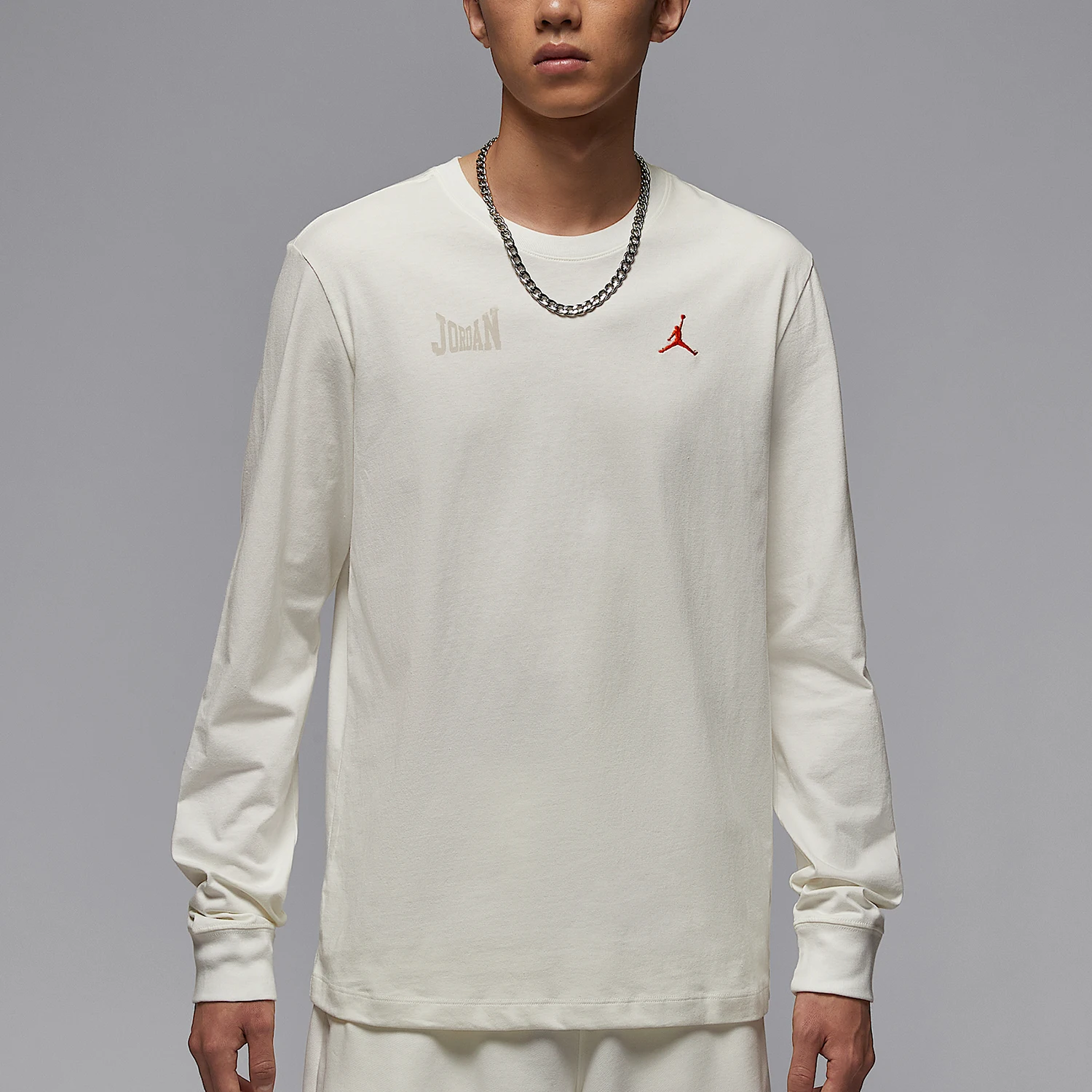 

Nike genuine Jordan Men's Printed Loose-Fit Knit Simple Long Sleeve IM3387-133