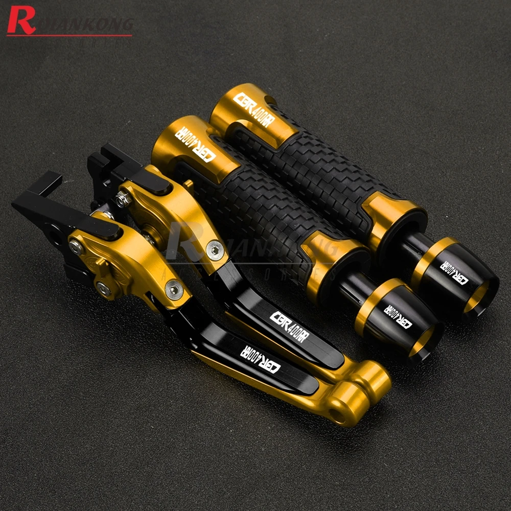 Motorcycle brake clutch levers For Honda CBR400RR CBR 400 RR 1986 1987 1988 1989 1990 1991 1992 1993 1994 handle grips ends caps