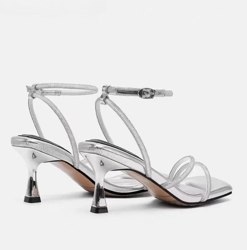 2026 Summer Design Women High Heel Sandal Fashion Narrow Band Dress Heel Shoes Ladies Outdoor Slingback Stiletto Banquet Pump