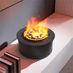 European 3D Atomizing Fireplace Decoration Embedded Circular Fireplace Electronic Ornamental Core Simulation Flame Humidifier